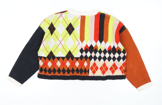 Womens UK Size 10 Topshop Multicoloured Pullover Jumper