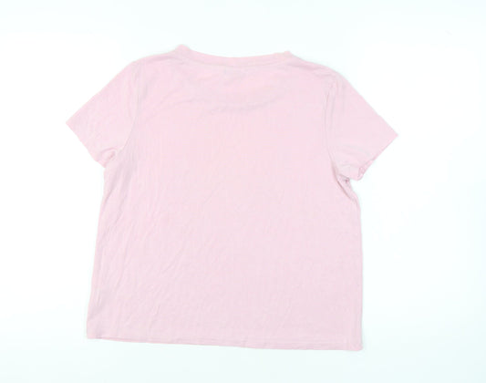 Womens UK Size M Monki Pink Basic T-Shirt