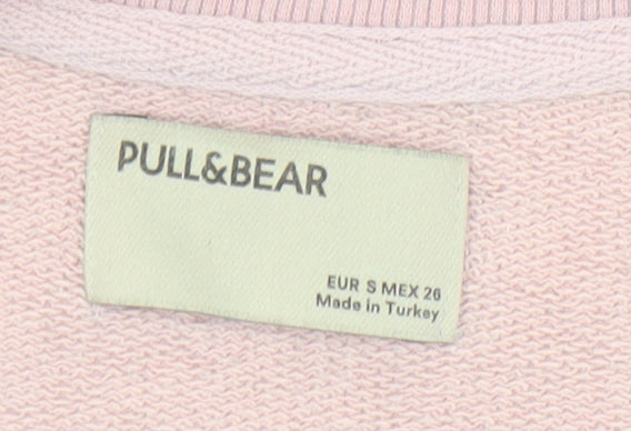 Womens UK Size S Pull&Bear Pink Pullover Sweatshirt