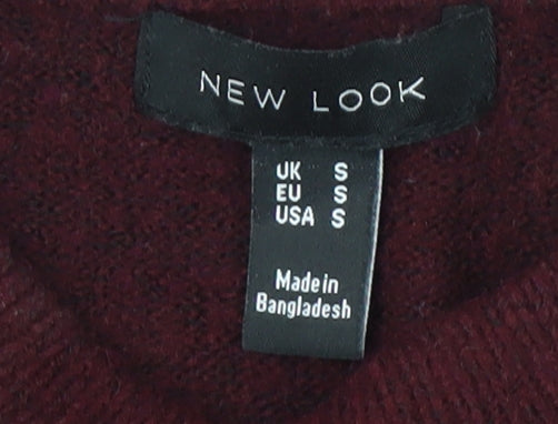 Womens UK Size S New Look Red Pullover Jumper