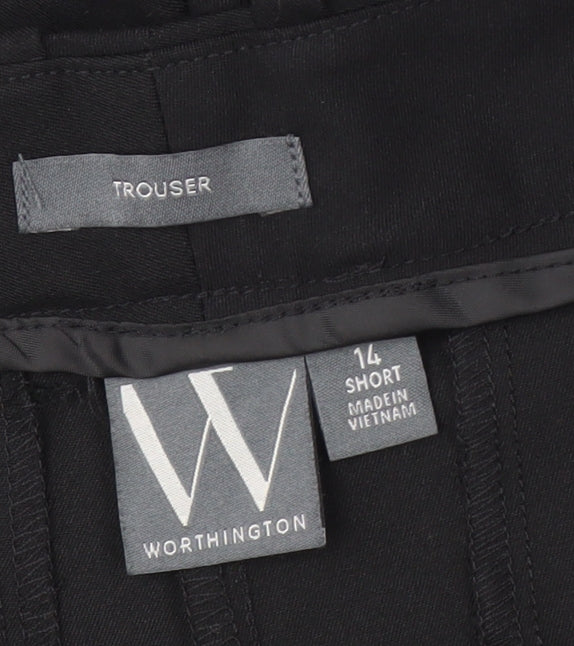 Womens UK Size 14 Worthington Regular Fit Business Casual Black Trousers