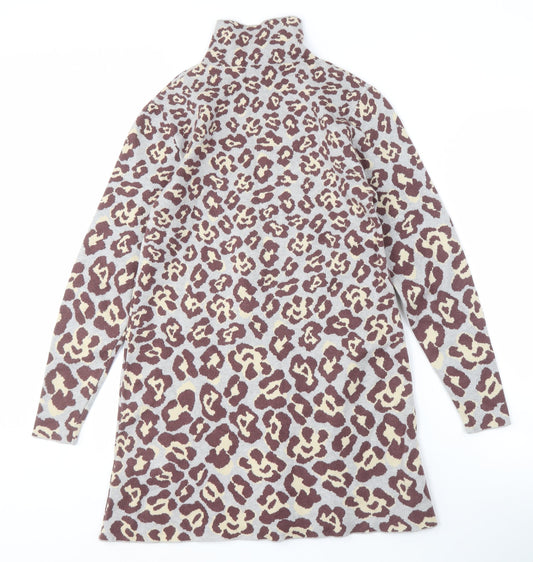 ZARA Women's Multicoloured Animal Print Dress M