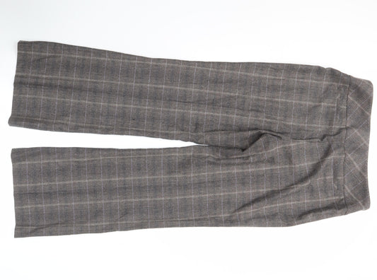 Womens UK Size 14 NEXT Regular Fit Business Casual Brown Trousers