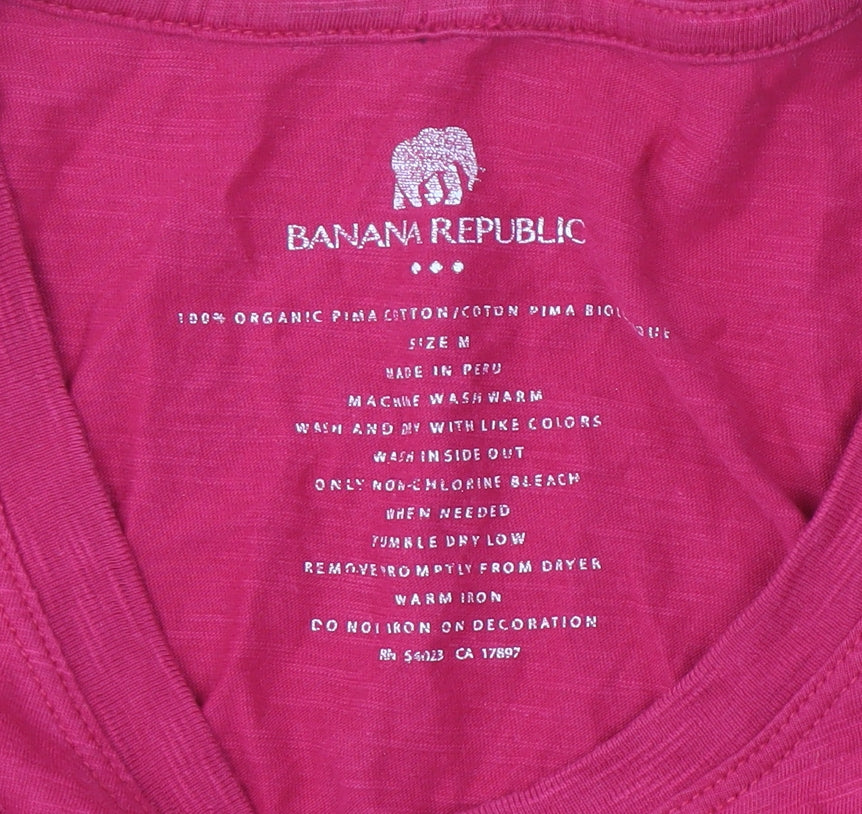 Banana Republic Women's Pink T-Shirt Size M