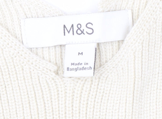 Womens UK Size M Marks and Spencer Beige Vest Jumper