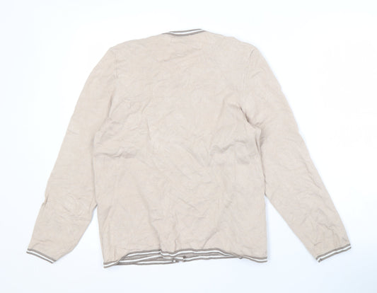 Eastex Women's Beige Striped Cardigan Size 14 Knit