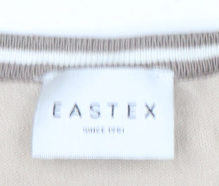 Eastex Women's Beige Striped Cardigan Size 14 Knit
