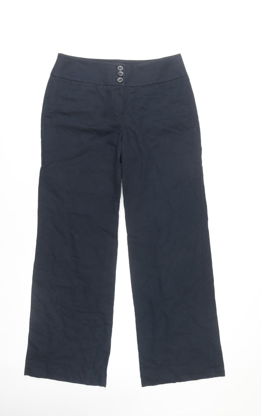 Womens UK Size 10 Autograph Regular Fit Casual Blue Trousers