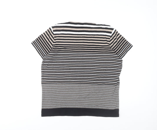 Maine New England Women's Black Striped T-Shirt Size 18