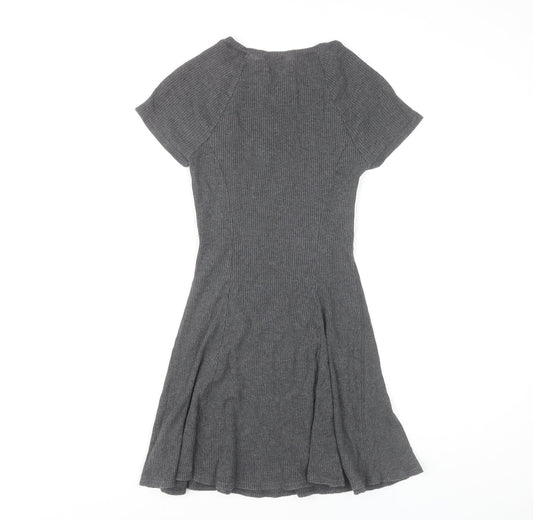 BDG Women's Grey Knit Dress, Size S, Short Sleeve