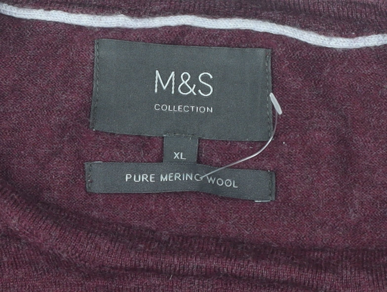 Marks and Spencer Men’s XL Red Wool Pullover Jumper