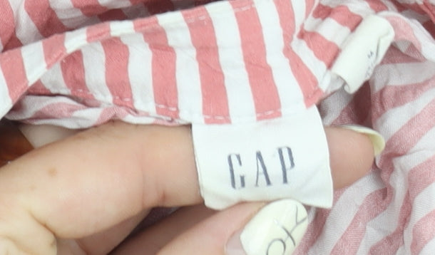 GAP Women's Red Striped Tunic Blouse, M, Spring/Summer