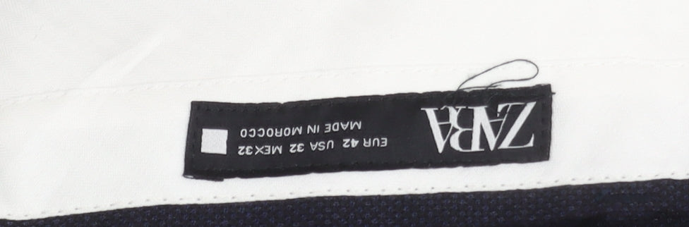 Zara Men's Blue Trousers Size L, Polyester Blend