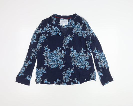Womens UK Size 10 Joules Blue Basic Button-Up
