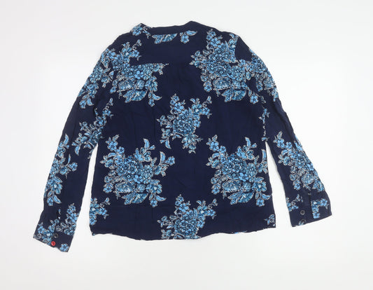 Womens UK Size 10 Joules Blue Basic Button-Up