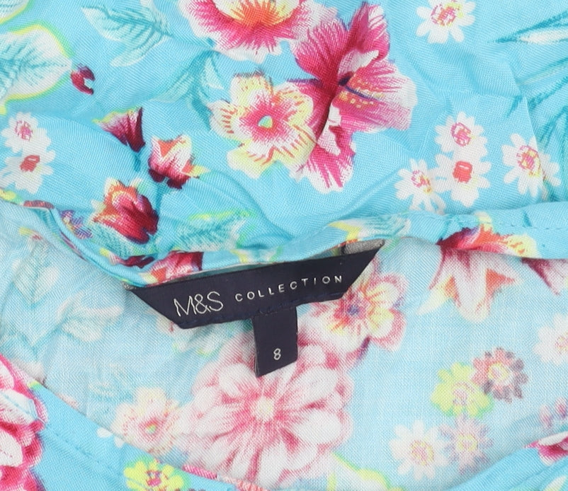 Marks and Spencer Women's Blue Floral Playsuit, Size 8