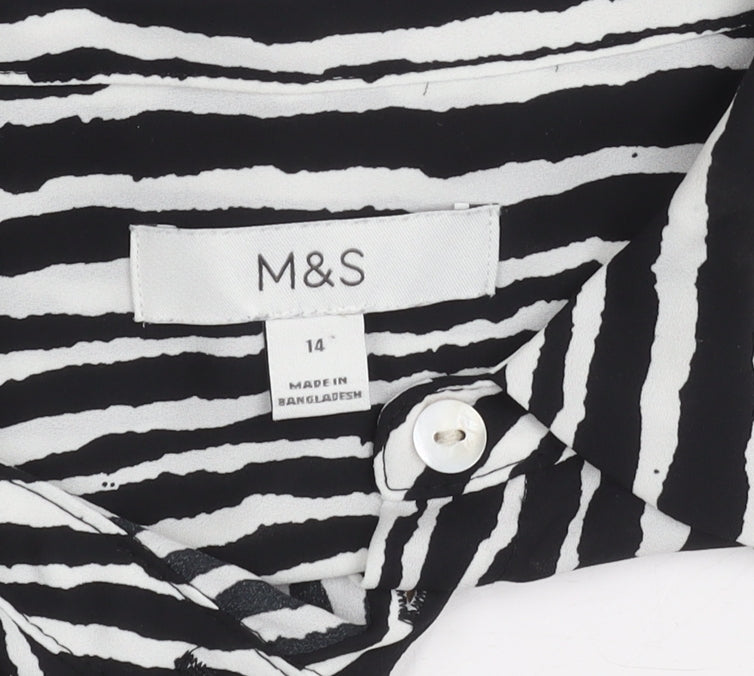 Womens UK Size 14 Marks and Spencer Black Button-Up