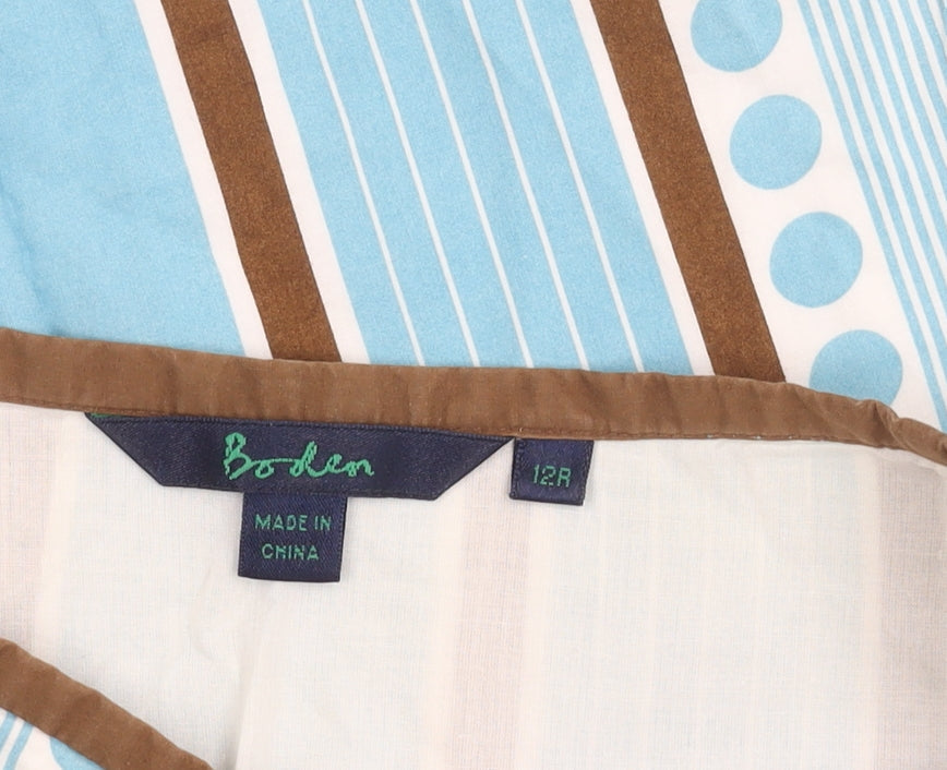 Boden Women's Multicoloured Skirt, UK 12, Striped Cotton