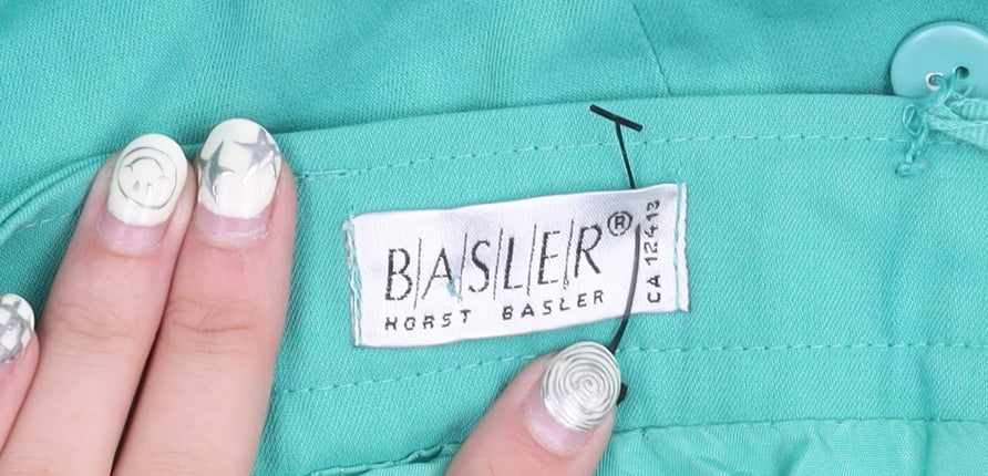 Close-up detail of Basler Woman's Green Skirt.