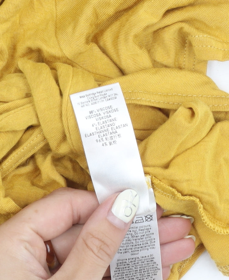 Miss Selfridge Women's Yellow Cropped Top Size 14