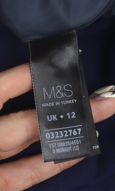 Marks and Spencer Women's Blue Pencil Skirt, Size 12