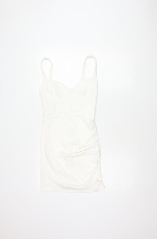 Zara Womens White S Pencil Dress Party Sleeveless