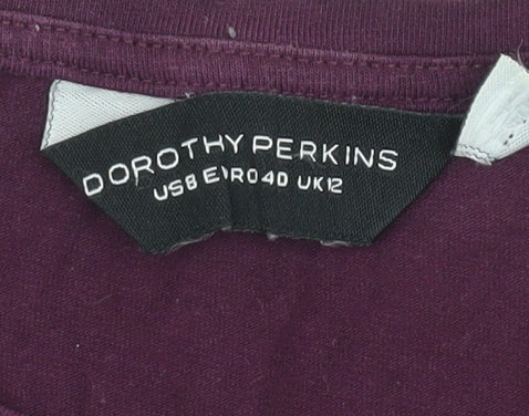 Womens UK Size 12 Dorothy Perkins Purple Basic Blouse