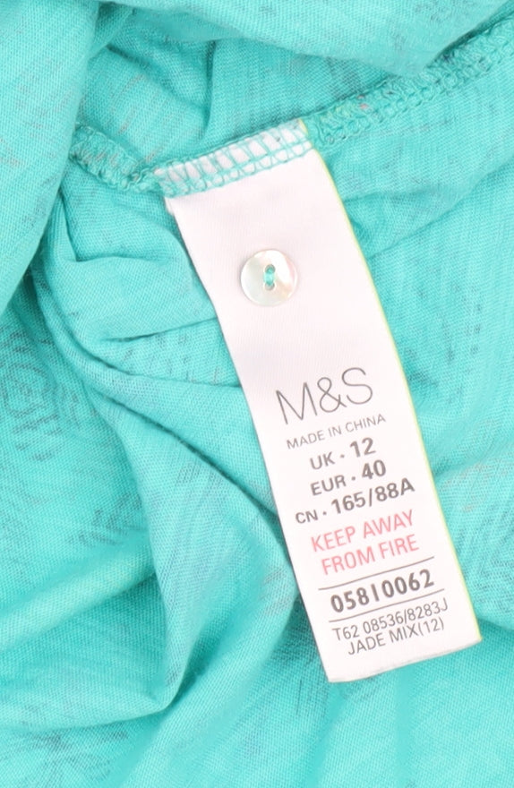 Womens UK Size 12 Marks and Spencer Green Blouse