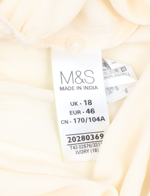 Womens UK Size 18 Marks and Spencer Ivory Basic Blouse