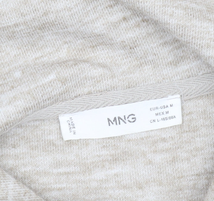 MNG Women's Beige Long Sleeve Sweatshirt, Size 12