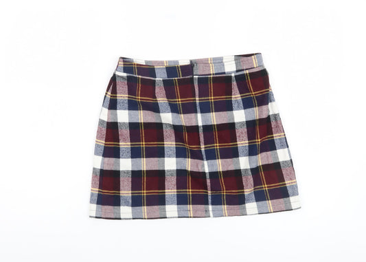 Hearts & Bows Women's Plaid Cotton Skirt - Size 10