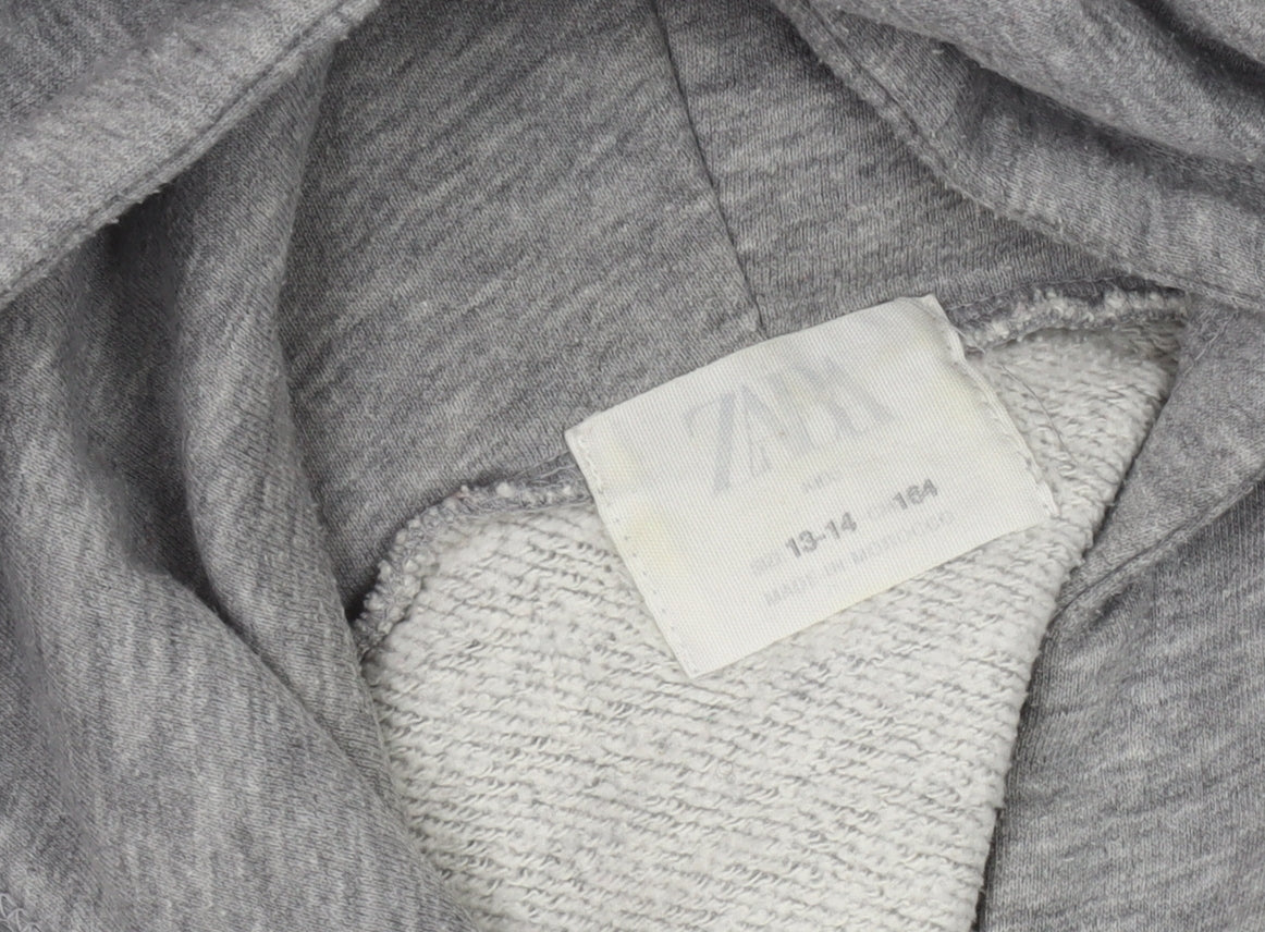 Zara Girls Grey Pullover Hoodie 13-14 Y California Print