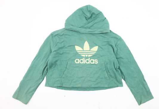Additional front view of Adidas Women's Green Hoodie, size 14