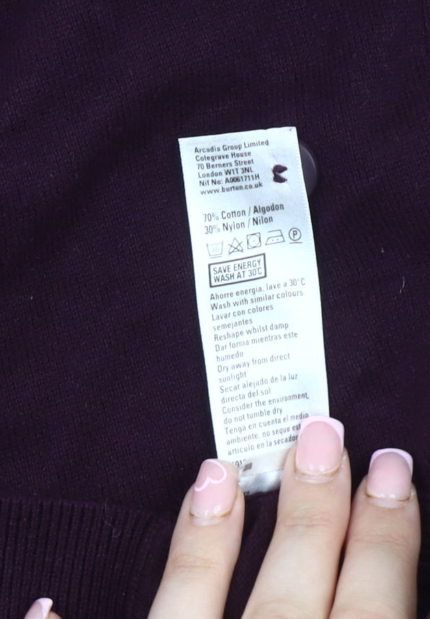 Burton Men's Purple Cardigan, Size S, Casual Knitwear