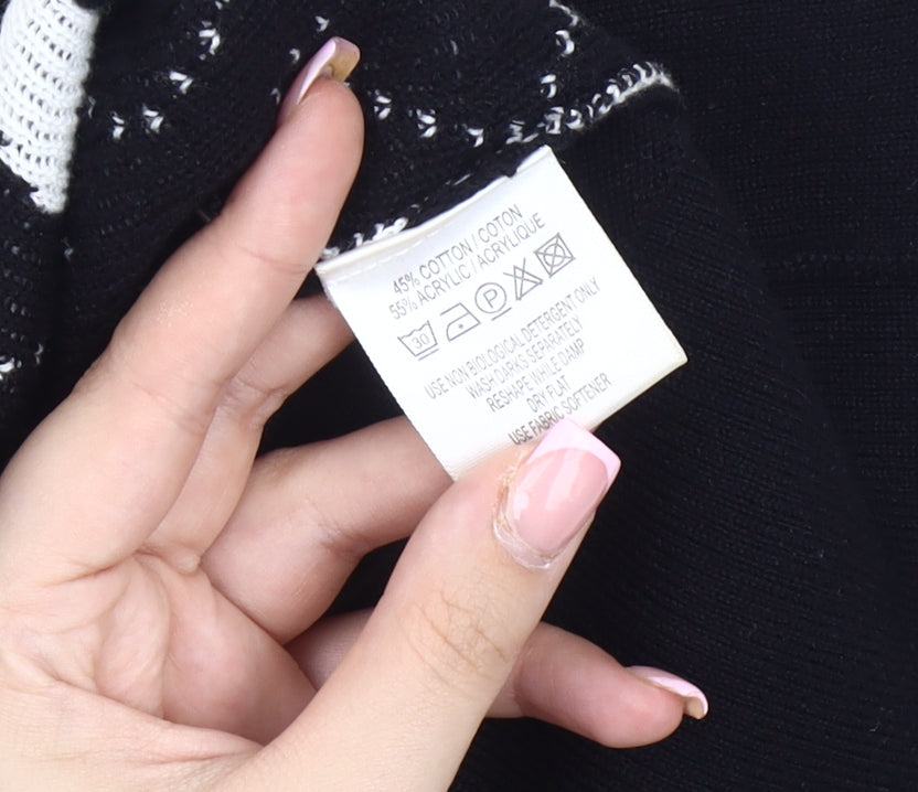 Green Lamb Women's Black Medium Argyle Vest Jumper