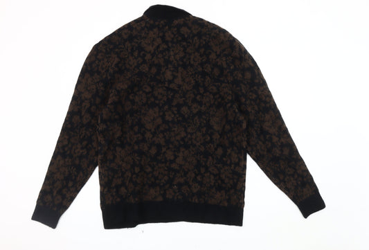 Abercrombie & Fitch Men's Brown Floral Pullover Jumper, L