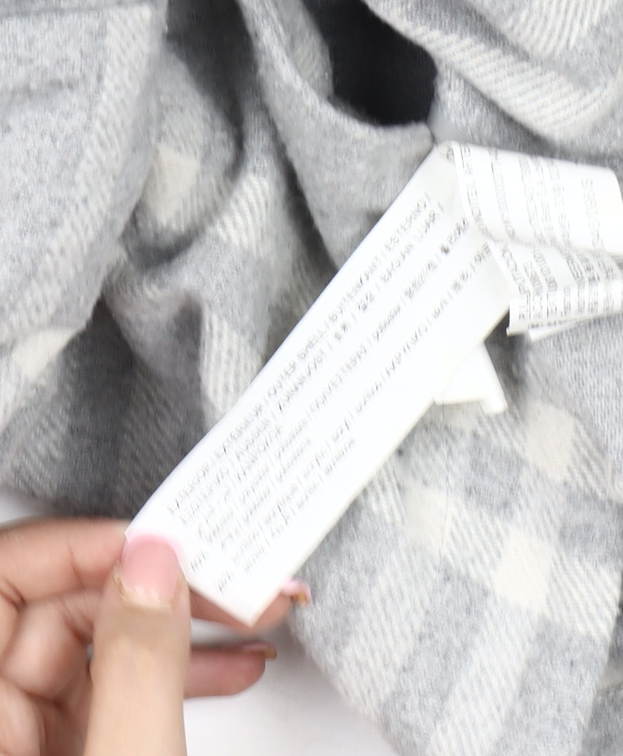 Pull&Bear Women's Grey Plaid Jacket Size S UK