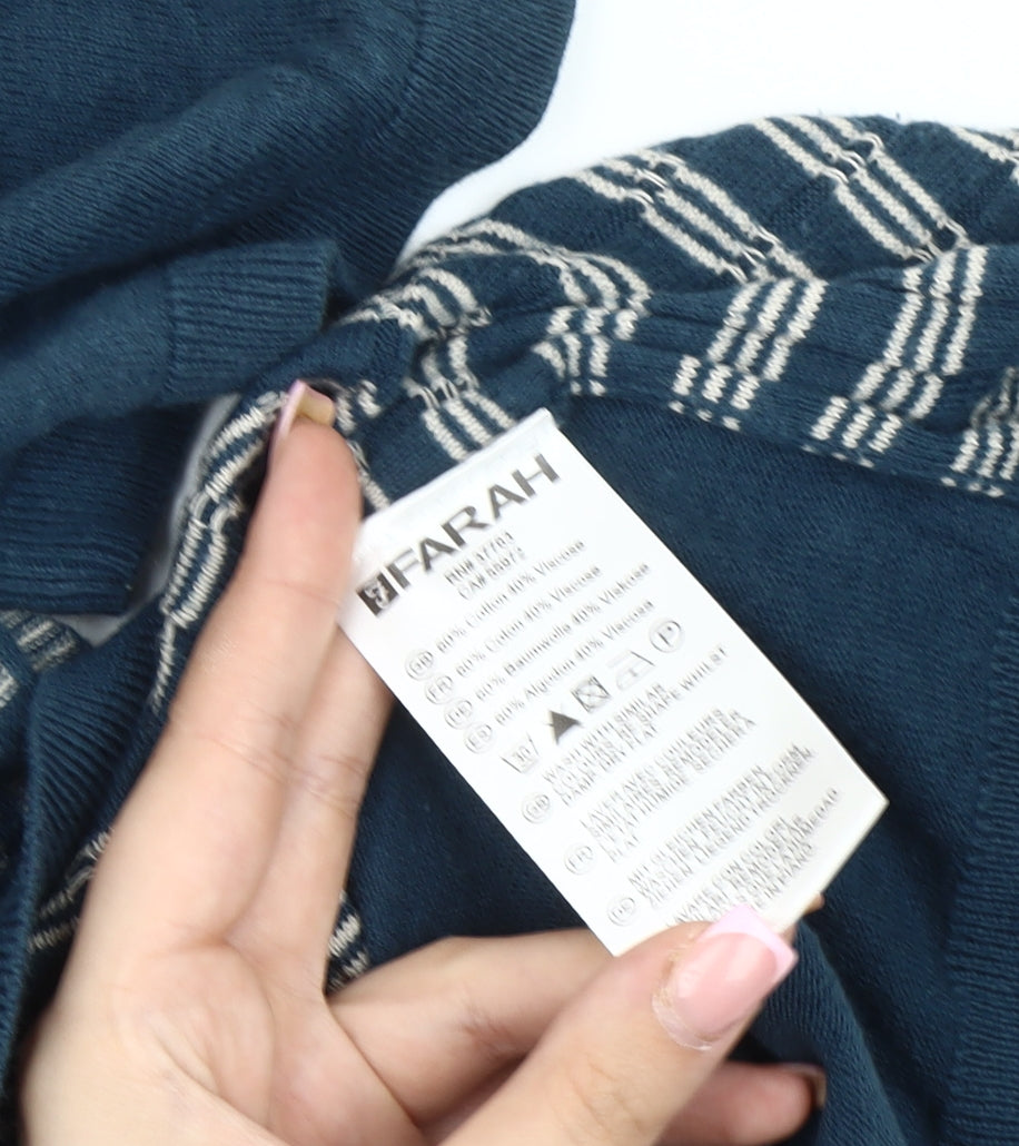 Farah Men's Blue XL Geometric Polo Shirt