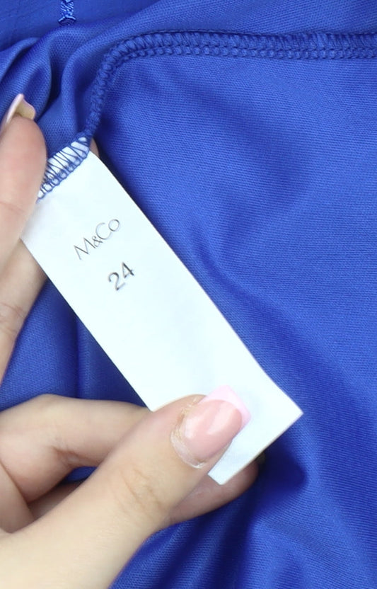 M&Co Women's Blue Cropped Blouse Size 24