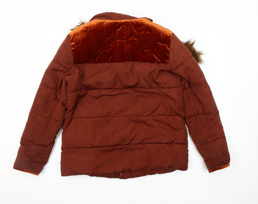 Womens UK Size 12 Falmer Heritage Brown Puffer Jacket