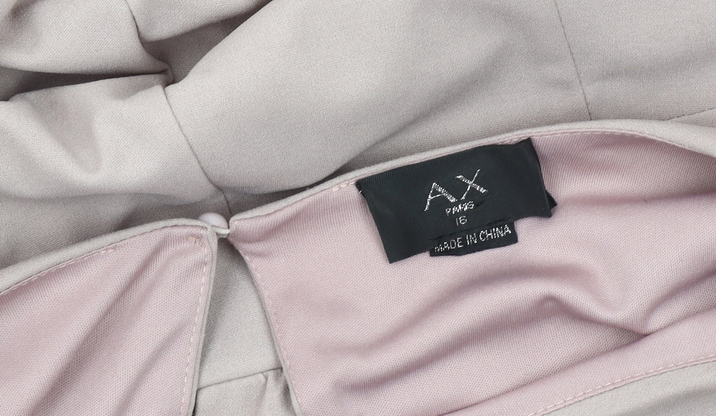 AX Paris Women's Beige Jumpsuit, Size 16, Wide-Leg, Casual