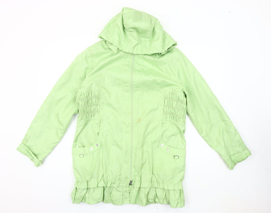 TAGG Women's Green Hooded Rain Coat Size 10