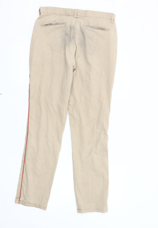 Mens UK Size 32 Calvin Klein Regular Fit Chino Beige Trousers
