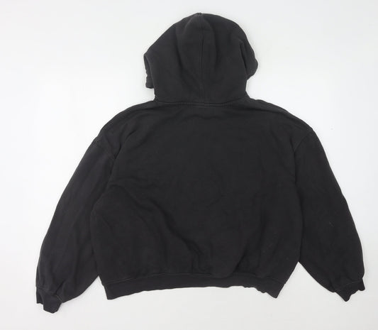 H&M Women's XL Black Graphic Pullover Hoodie, Casual Comfort