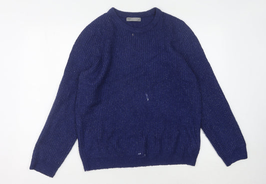 Marks and Spencer Blue Men's Medium Pullover Jumper