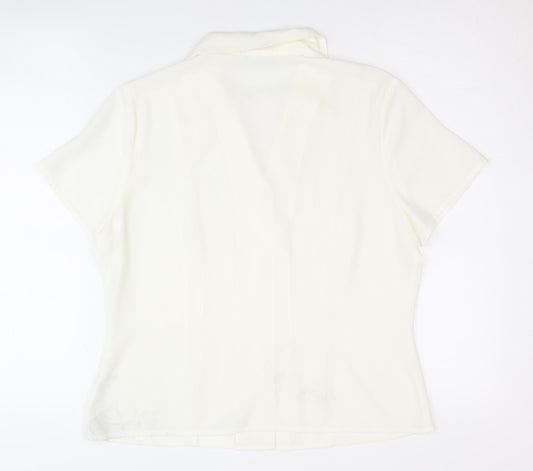 Anne Brooks Women’s White Petite Button-Up Shirt