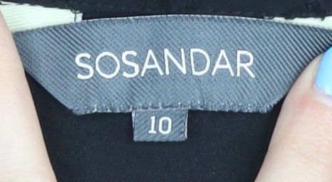 Sosandar Women's Black V-Neck Dress Size 10