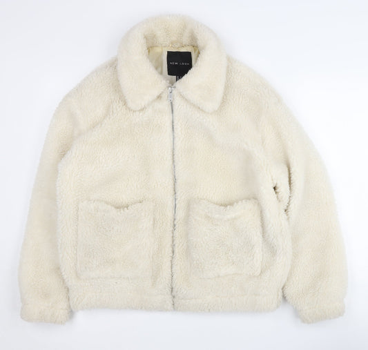 Womens UK Size S New Look Ivory Bomber Jacket