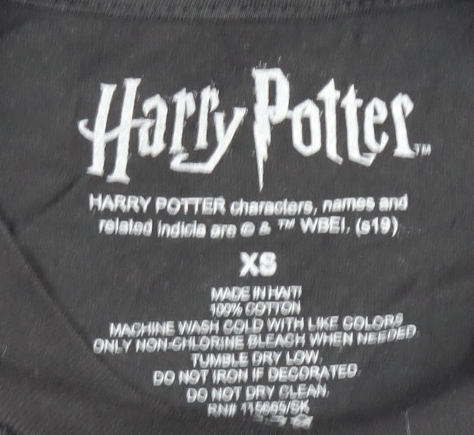 Mens UK Size XS Harry Potter Black T-Shirt
