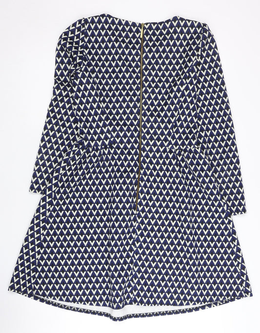 Closet London Women's Blue Geometric Dress Size 12